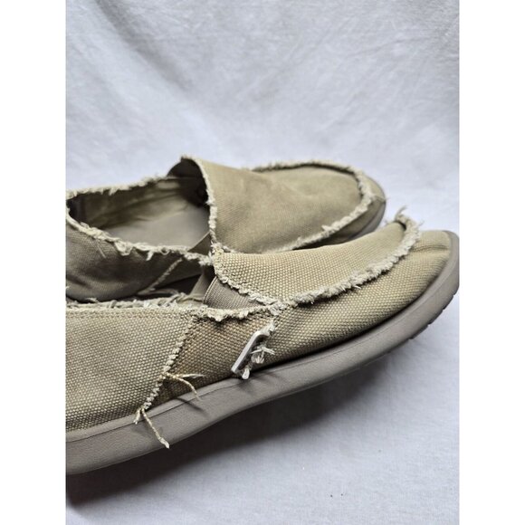 Crocs Santa Cruz Canvas Slip-On Shoes Loafers Men's 10 Tan Khaki Distressed Vibe - Picture 9 of 16